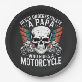 Papa Biker, der ein Motorrad fährt Pappteller (Vorderseite)