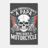 Papa Biker, der ein Motorrad fährt Post-it Klebezettel (Vorderseite)