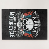 Papa Biker, der ein Motorrad fährt Puzzle (Horizontal)