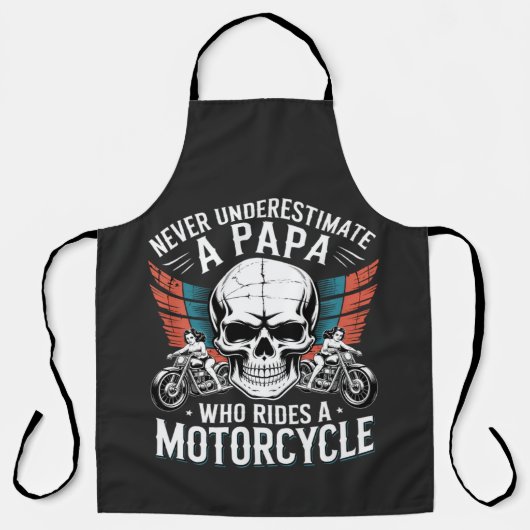 Papa Biker, der ein Motorrad fährt Schürze (Vorderseite)