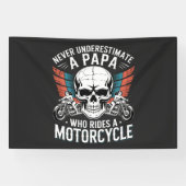 Papa Biker Who Rides A Motorcycle Banner (Horizontal)