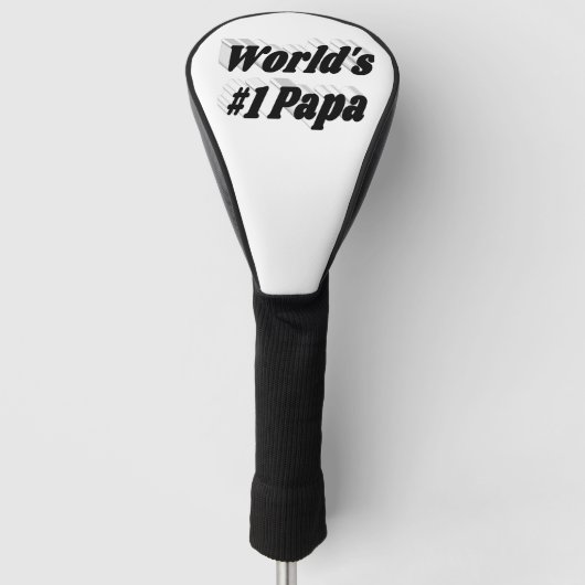 Papa Black Text Golf Kopfbedeckung Headcover (Vorderseite)