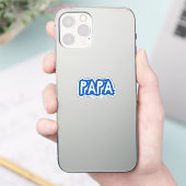 Papa | Blauer Vater-Blasen-Buchstabe Aufkleber (Telefon)