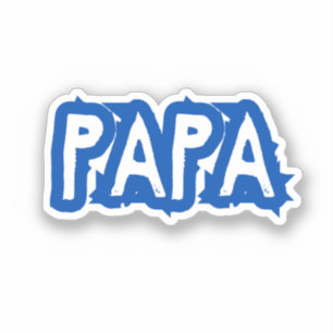 Papa   Blauer Vater-Blasen-Buchstabe Aufkleber