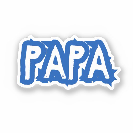 Papa | Blauer Vater-Blasen-Buchstabe Aufkleber (Vorderseite)