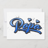 Papa blue Heart Graffiti Karte (Vorderseite)