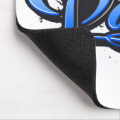 Papa blue Heart Graffiti Mousepad (Ecke)