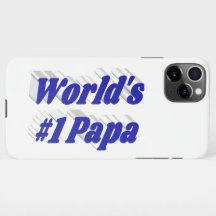 Papa Blue Text iPhone Case