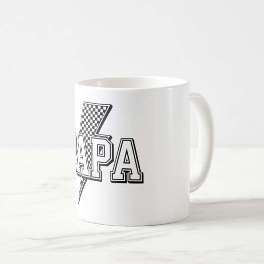 Papa Bold Checkered Lightning Keepake Tasse (VorderseiteRechts)