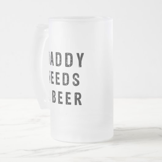 Papa braucht ein Bier Mattglas Bierglas (Vorderseite Links)