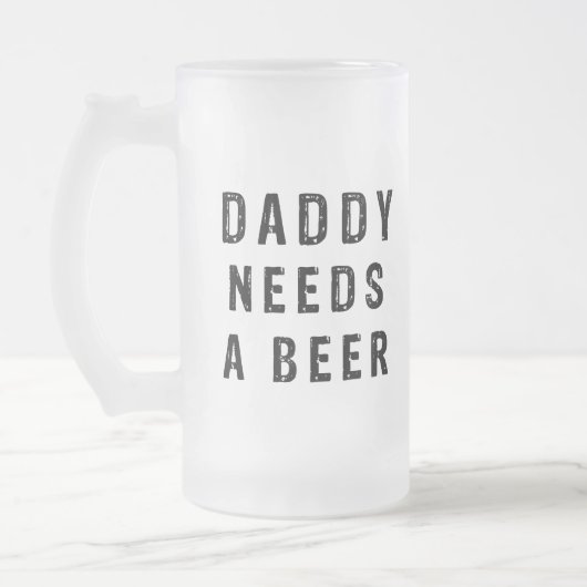 Papa braucht ein Bier Mattglas Bierglas (Links)