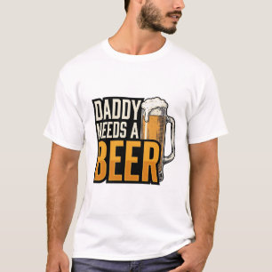Papa braucht ein Bier Vintage Gravur Shirt Design_