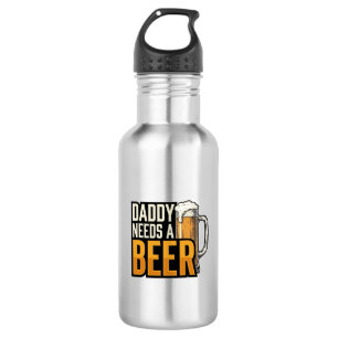 Papa braucht ein Bier Vintage Gravur Shirt Design_ Edelstahlflasche