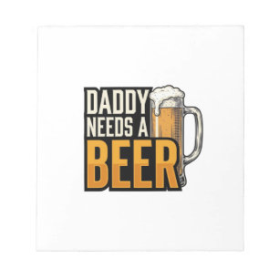 Papa braucht ein Bier Vintage Gravur Shirt Design_ Notizblock
