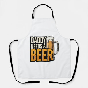 Papa braucht ein Bier Vintage Gravur Shirt Design_ Schürze