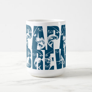 Papa Brew Fishing Custom Schriftart Kaffeetasse