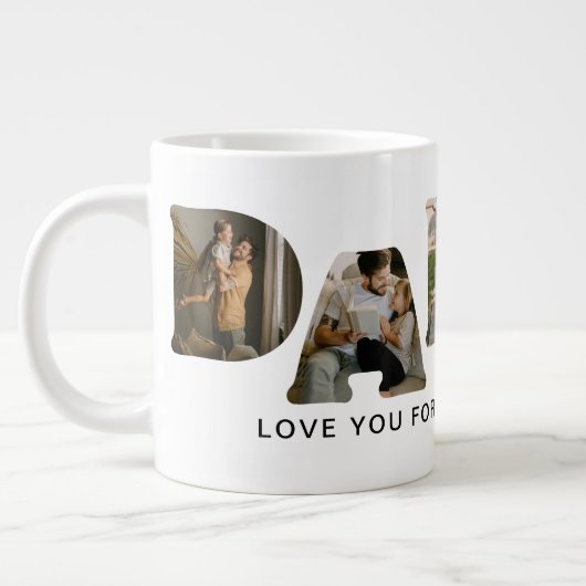 PAPA-Buchstabe Fotocollage Jumbo-Tasse (Links)