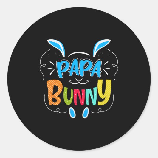 Papa Bunny Premium Tri-blend Runder Aufkleber (Vorderseite)