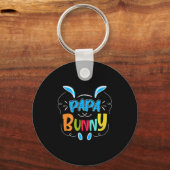 Papa Bunny Premium Tri-blend Schlüsselanhänger (Vorderseite)