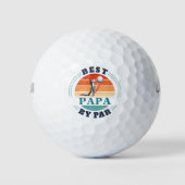 Papa By Par Retro Birthday Golfo Vater Golfball (Vorderseite)