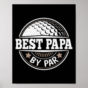 Papa By Par Vintage Golfspieler Daddy Dad Vatertag Poster