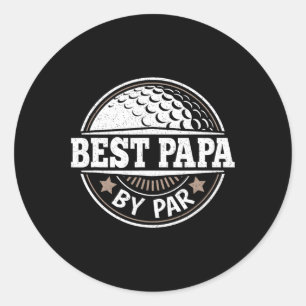 Papa By Par Vintage Golfspieler Daddy Dad Vatertag Runder Aufkleber