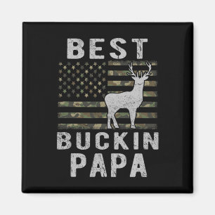 Papa Camouflage American Flag Deer Hu Magnet