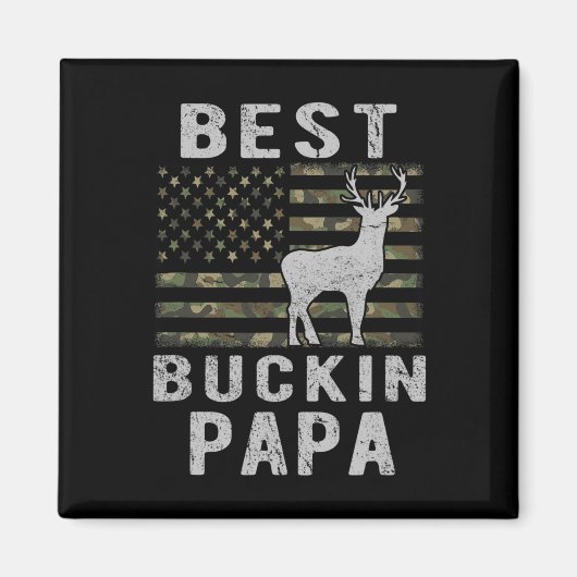 Papa Camouflage American Flag Deer Hu Magnet (Vorne)