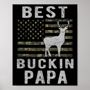 Papa Camouflage American Flag Deer Hu Poster