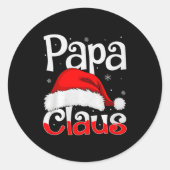 Papa Claus Christmas Family Matching Pajamas Dad D Runder Aufkleber (Vorderseite)
