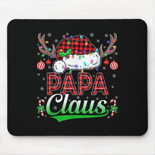 Papa Claus Christmas Lights Matching Family Xmas P Mousepad (Vorne)
