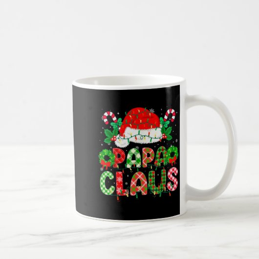 Papa Claus Christmas Lights Pajama Family Matching Kaffeetasse (Rechts)