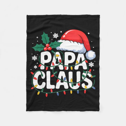 Papa Claus Christmas Lights Santa Family Matching  Fleecedecke (Vorderseite)
