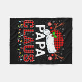 Papa Claus Christmas Lights Santa Hat Pajama Famil Fleecedecke (Vorderseite (Horizontal))