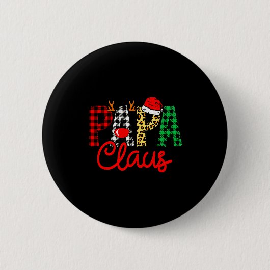 Papa Claus Funny Christmas Family Matching  Button (Vorderseite)