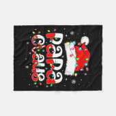 Papa Claus Funny Christmas Lights Pajama Family Ma Fleecedecke (Vorderseite (Horizontal))