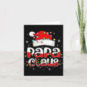Papa Claus Funny Christmas Lights Pajama Family Ma Karte (Vorderseite)