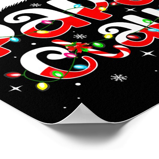 Papa Claus Funny Christmas Lights Pajama Family Ma Poster (Ecke)