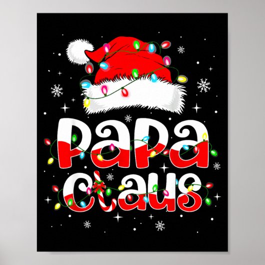 Papa Claus Funny Christmas Lights Pajama Family Ma Poster (Vorne)