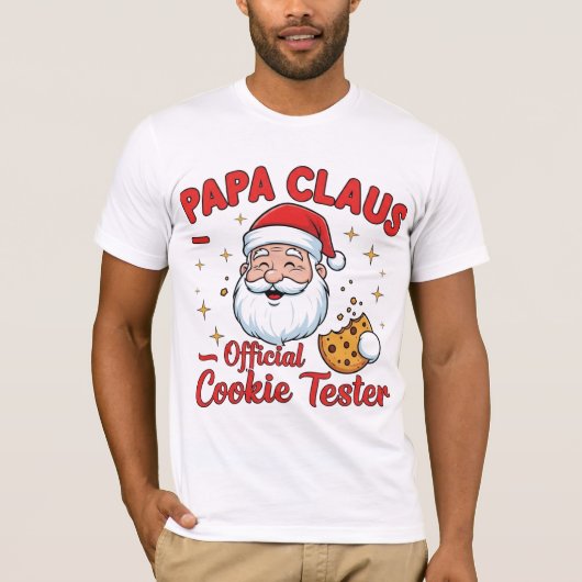 Papa Claus – Official Cookie Tester | Funny Christ T-Shirt (Vorderseite)
