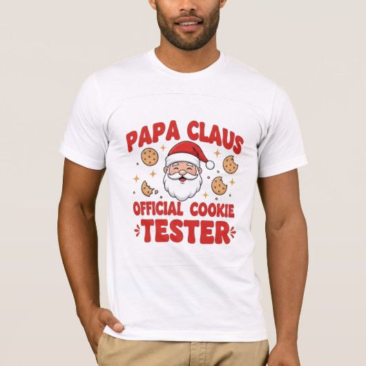 Papa Claus – Official Cookie Tester | Funny Christ T-Shirt (Vorderseite)