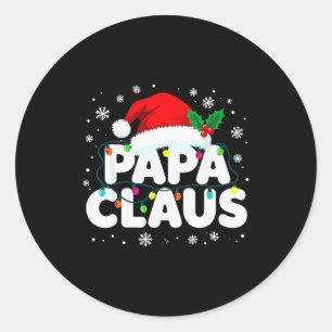 Papa Claus passende Familien-Weihnachtspyjamas Runder Aufkleber