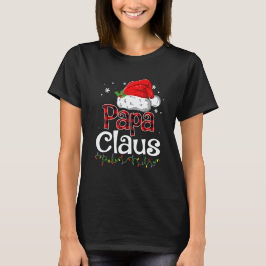 Papa Claus Santa Christmas Pajama Matching Family T-Shirt (Vorderseite)