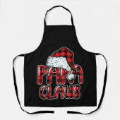 Papa Claus Santa Hat Red Buffalo Plaid Christmas Schürze (Vorderseite)