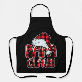 Papa Claus Santa Hat Red Buffalo Plaid Christmas Schürze