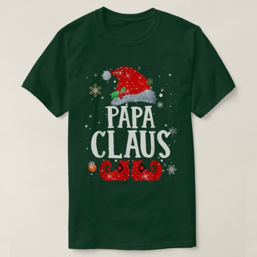 Papa Claus Weihnachten Pajama Familie Matching Xma T-Shirt (Design vorne)