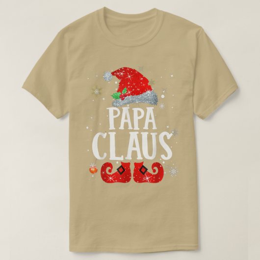 Papa Claus Weihnachten Pajama Familie Matching Xma T-Shirt (Design vorne)