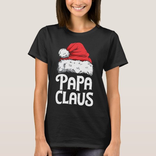 Papa Claus Weihnachten Vater Santa Family Matching T-Shirt (Vorderseite)