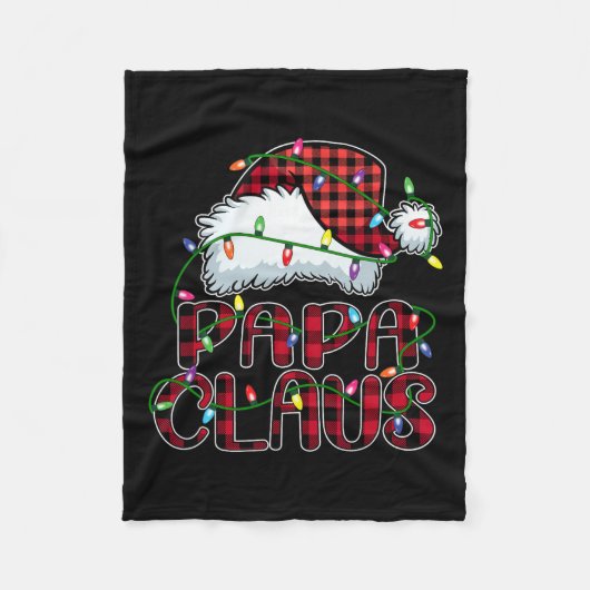 Papa Claus Weihnachts-Lichter Pajama Familie Match Fleecedecke (Vorderseite)