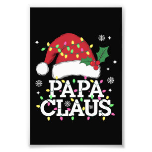 Papa Claus Weihnachts-Lichter Pajama Familie Match Fotodruck